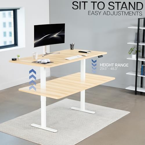 VIVO Light Wood 71 x 36 in Standing Desk, DESK-KIT-E2W7C-36