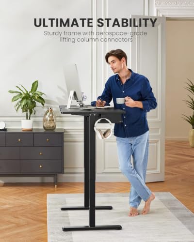 ErGear Large Electric Standing Desk with Keyboard Tray, 63x28 Inches Adjustable Height Sit Stand Up Desk, Home Office Desk Computer Workstation, Black