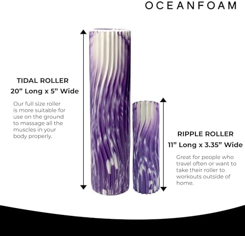 Oceanfoam Tidal Roller - Massage Foam Roller for Exercise (Purple Marbled)