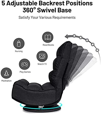 GIANTEX 360 Degree Swivel Gaming Chair, 6 Position Adjustable (Black)