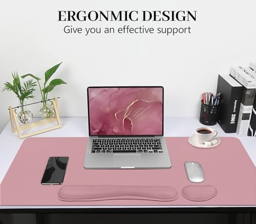 Mouse Pad and Keyboard Wrist Rest, 3-in-1 Keyboard and Mouse Pad