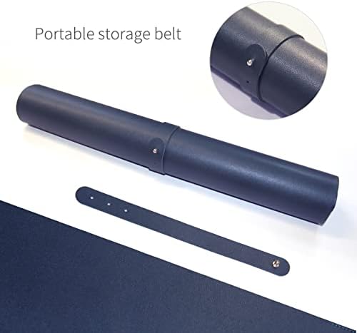 RENMTURE Dual-Sided Mouse Pad, Natural Cork & PU Leather Large Desk Pad for Office and Home Work, Desk Protector Non-Slip, Waterproof, Easy Clean (Dark Blue, 23.6" x 13.7")