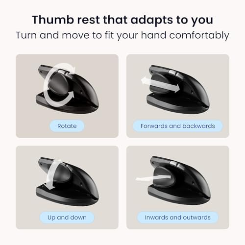 Contour Unimouse Ergonomic Vertical Mouse, Adjustable Thumb Rest, Wireless