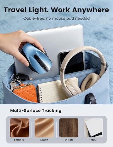 Wireless Mouse for Laptop, Quiet Cordless Computer Mice for Office & Travel