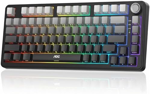 AOC GK330 75% Wireless Mechanical Gaming Keyboard, Hot-Swappable 3-Mode RGB