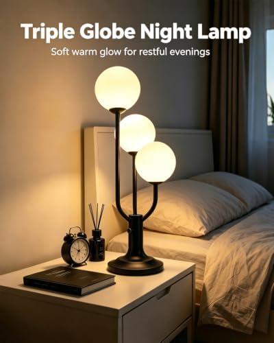 Lightdot Globe Black Table Lamp for Bedroom Gift G9 Bulbs Included Dimmable