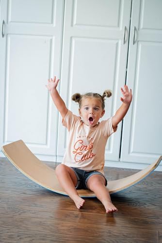 35" Balance Board Kids | Montessori Wobble Board for Toddlers Ages 3-5, Natural Wood Open-Ended Waldorf Sensory Toy for Indoor & Outdoor Play, Core Balance Trainer, Birthday & Christmas Gift 2026