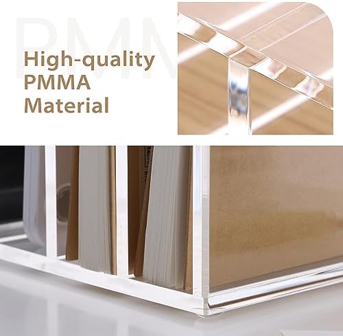 SANRUI Clear Mail Organizer Desk Sorter, Acrylic Letter File Holder 5-Slot