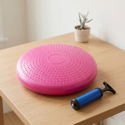 Happyyami Balance Disc 1 Piece Inflatable PVC Wobble Seat Cushion with Pump