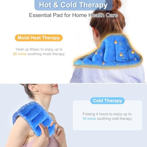 SuzziPad Microwave Heating Pad for Muscle Soreness Fatigue, 7"X16", Blue