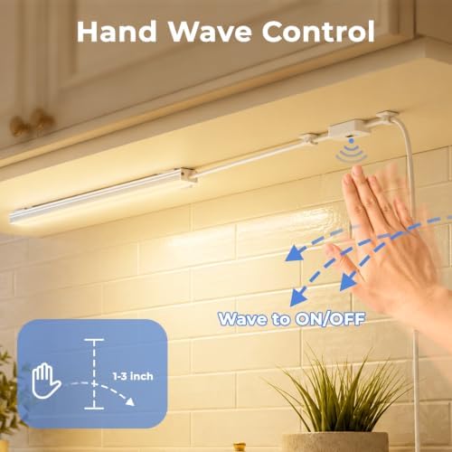 ASOKO 12Inch Hand Wave Activated Under Cabinet Lights-Warm White 3000K