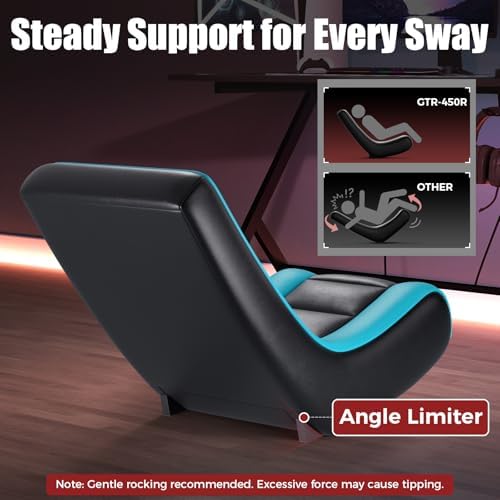 GTPLAYER Gaming Floor Chair Rocker – Rocking Floor Game Chair with Angle Limiter, Compact & Lightweight Gamer Seat – Turquoise Teal Series
