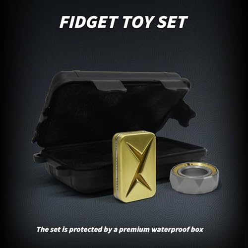 Fidget Toys 2 Pack, Trackless Fidget Slider, Fidget Ring