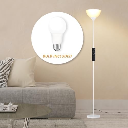 PESRAE Floor Lamp, Remote Control, Stepless Brightness & Color Temperature