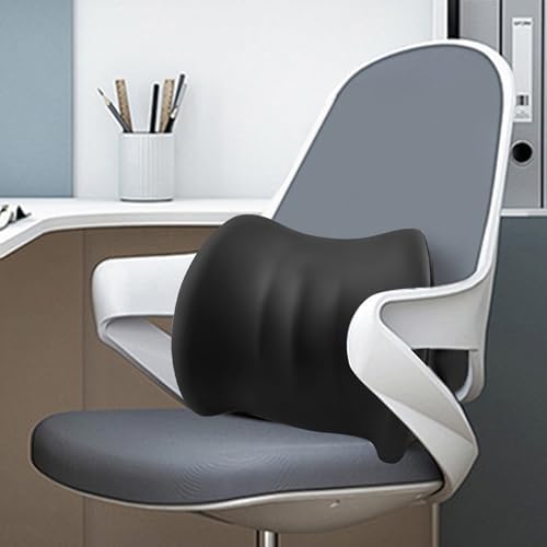 Memory Foam Lumbar Support Pillow for Office Chair Ergonomic Car Lumbar Pillow for Driving Seat Lower Back Support Truck Delivery Driver Essentials Relief Pain Car Seat Cushion 15.7x11.8x3.9in Black