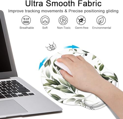 Britimes Ergonomic Mouse Pad with Wrist Support, Floral Green