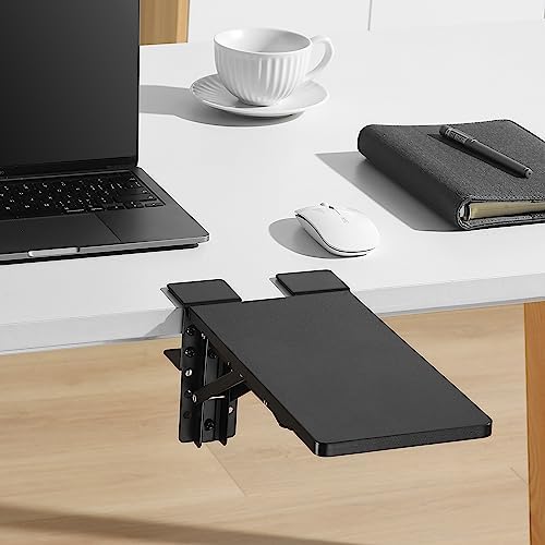 ETHU Compact Foldable Desk Extender Tray with Clamp, 11.8x5.9, Black