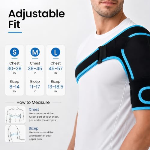 Rotator Cuff Shoulder Brace with Reusable Gel Pack for Women &Men