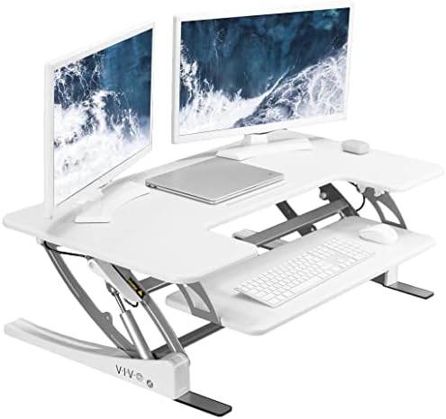 VIVO White 42 in Standing Desk Converter, DESK-V000VLW