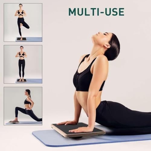 Balance Board Wobble Board for Adults Anti-Slip Balance Board for Physical Therapy Standing Desk Core Strength Wooden Balance Board Rocker Board