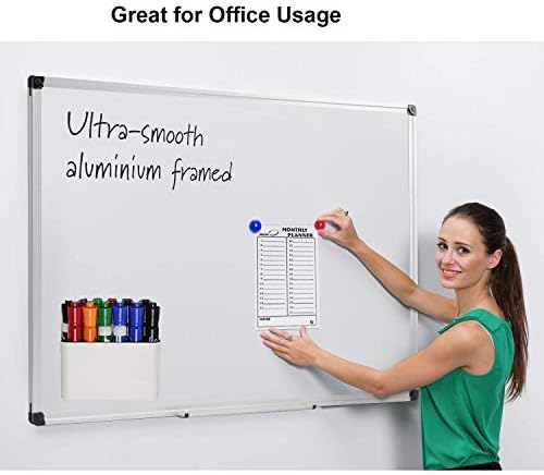 Marbrasse Magnetic Dry Erase Marker Holder,Pen and Eraser Holder for Whiteboard，Magnet Pencil Cup Utility Storage Organizer for Office, Refrigerator, Locker and Metal Cabinets (2 Pack)