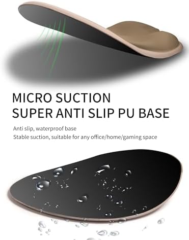 Palm-Rest and Wrist-Hugging Mouse Pad Wrist Rest, Ergonomic Wrist Support with Curve Fitting Cushioned Memory Foam for Carpal Tunnel Pain Relief, 9.9 x 8.3 Inch, Mocha Sand
