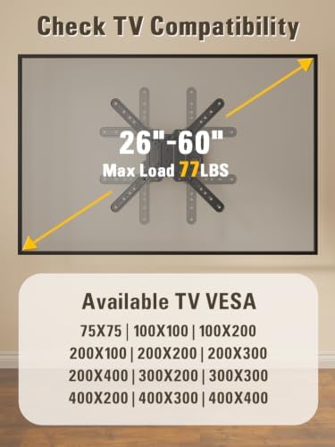 Mounting Dream UL Listed TV Wall Mount for Most 26-60 Inch TV Full Motion
