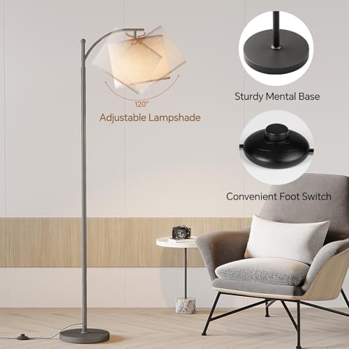 SUNMORY Arc Floor Lamp, Modern Floor Lamp with 9W 3 Color Temperatures Bulb