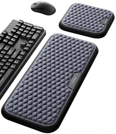 Vaydeer Extra Large Wrist Rest Set for Keyboard and Mouse, Computer Ergonomic Wrist Support, Armrest Elbow Pad Mouse Rest, Typing Pain Relief Soft Memory Foam Desk Cushion for Office Work Gaming
