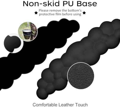 JIKIOU Upgrade Leather Cloud Wrist Rest for Keyboard and Mouse & Cup Pad