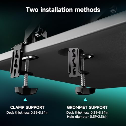 Pholiten 2 in 1 Laptop Desk Mount with Gas Spring Arm