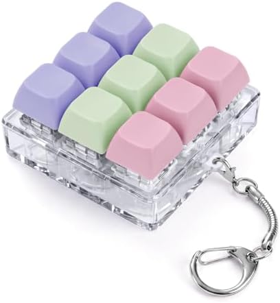 Keyboard Fidget Toy, Creamy Fidget Clicker Keyboard Fidget Keychain, Button Fidget Gifts for Adults, Boost Focus & Ease Anxiety Anywhere — Perfect Stress-Relief Gift (3×3 Grid Layout T)