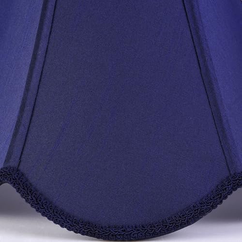 GO&SO Lamp Shades 1Pc,6" x 13" x 10.6",Scalloped Lamp Shade,Blue Petals
