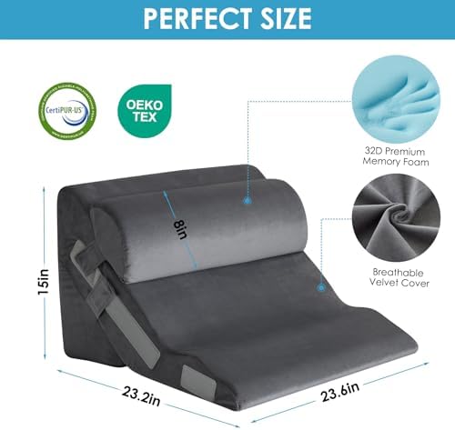 MEGCXIT Wedge Pillow Set for After Surgery, Bed Wedge, 3PCS, Grey