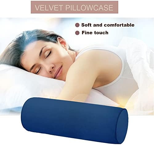 Memory Foam 16X6 Neck Pillow for Sleeping, Neck Pain Relief, Side Back Stomach Sleeper, Car or Office Chair Sofa,Support Pillow for Posture & Comfortable Spine Position (Blue)