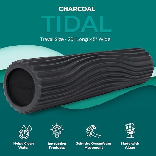 Oceanfoam Tidal Roller - Muscle Massage Foam Roller for Exercise (Charcoal)