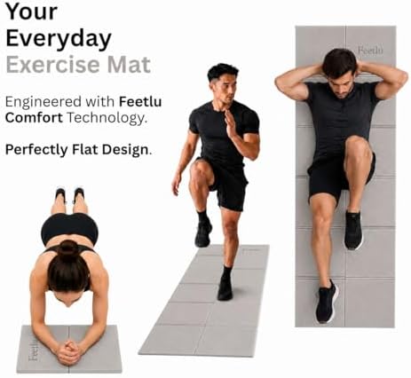 Foldable Yoga Mat, 72" x 24" x 6mm, Lightweight & Non-Slip