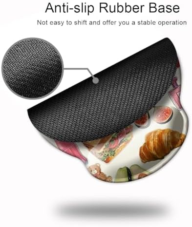 Ergonomic Mouse Pad with Wrist Support,Mouse Pad with Wrist Rest,Relieve Wrist Pain Mousepad Non-Slip Rubber Base,Mouse Pads for Desk,Computers,Laptop,Office,Home,Accessories Pink Stickers