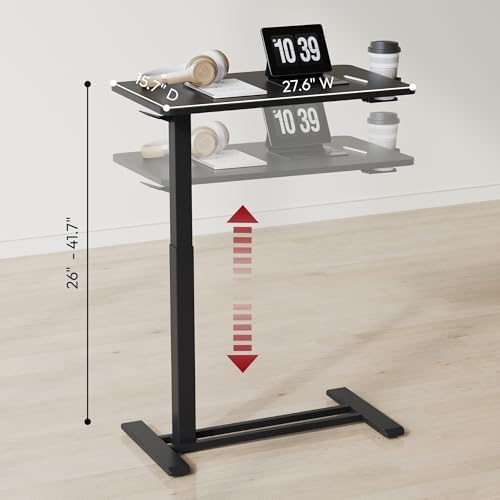 SANODESK 28''Mobile Standing Desk with Hidden Wheels,Pneumatic Laptop Desk