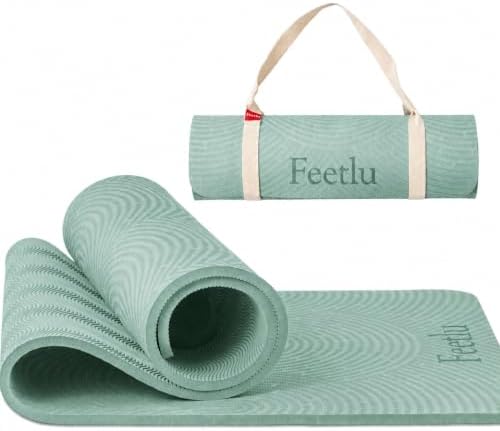 Extra Thick 12mm Exercise Mat, 74" x 26", Non-Slip with a Yoga Strap