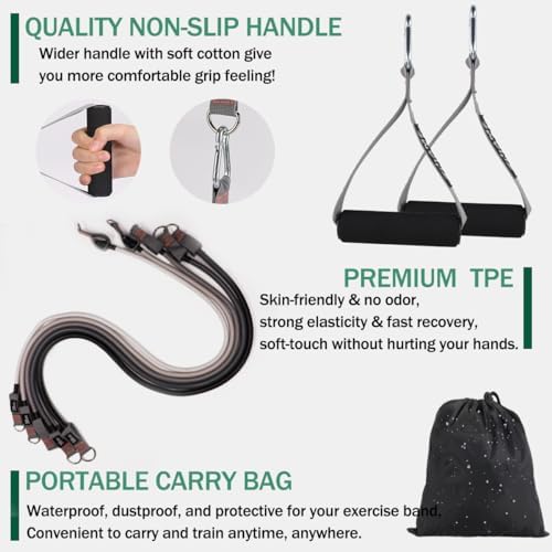 Resistance Bands with Handles, Exercise Bands with Handles, Door Anchor