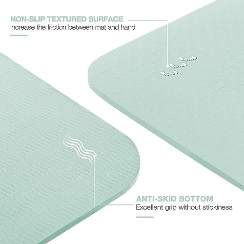 Yoga Mat Non Slip, Pilates Fitness Mats, Eco Friendly, Anti-Tear 1/4" Thick Yoga Mats for Women, Exercise Mats for Home Workout with Carrying Sling and Storage Bag