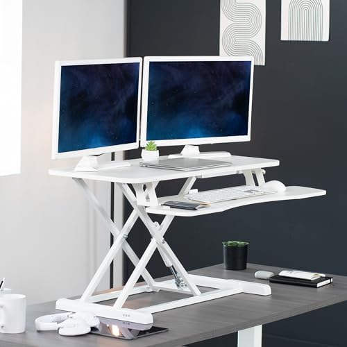 VIVO White 36 in Standing Desk Converter, DESK-V036KW