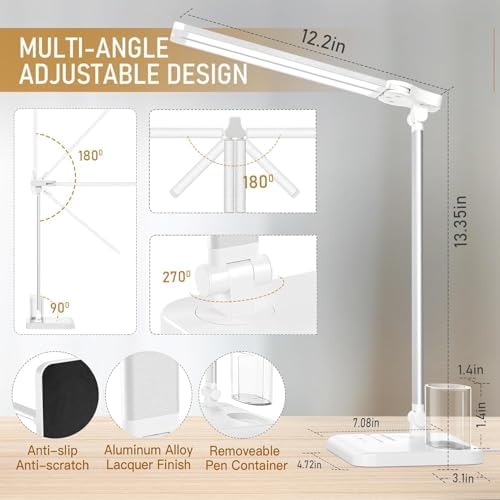 LED Desk Lamp for Home Office Desk Light Table Lamp 50 Lighting Modes Timer