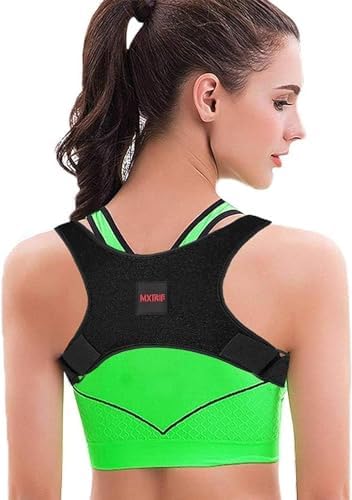 Posture Corrector for Women and Men, Adjustable Back Brace for Spine Alignment and Posture Support, Upper Back Pain Relief, Comfortable and Effective Back Brace for Better Posture Large Black