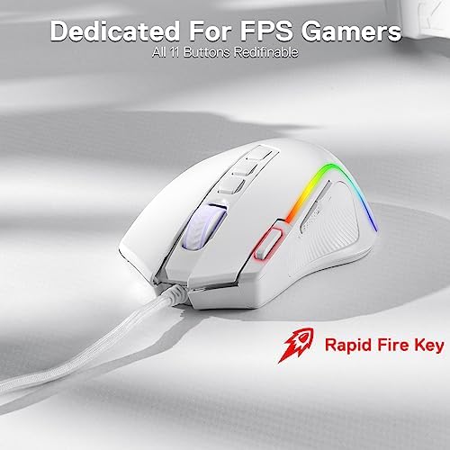 Redragon M612 Wired RGB Optical Gaming Mouse 8000 DPI Remapping Keys