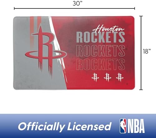 Northwest NBA Houston Rockets Embossed Anti-Fatigue Mat, Cushioned Kitchen Floor Rug, Non-Slip PVC Standing Comfort, 18 x 30 in
