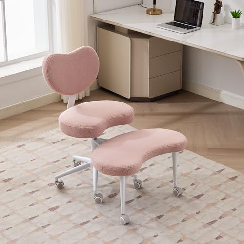 Cross Legged Home Office Desk Chair with 360 Swivel Footstool, 300lb