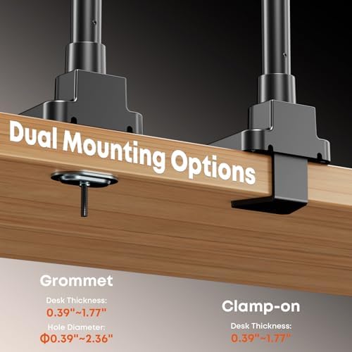 Quad Monitor Mount for up to 49 inch Ultrawides on Top and 27 inch Screens on Lower Brackets,Heavy Duty,Fully Adjustment, Holds up to 44 lbs, VESA 75x75/100x100 mm,Black