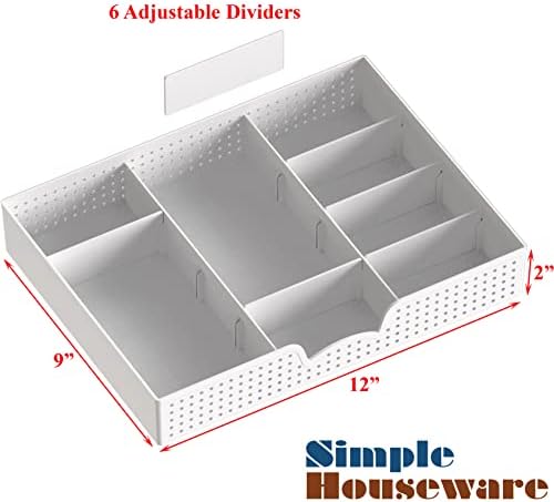 Simple Houseware Desk Monitor Stand Riser w/ Adjustable Tray, White